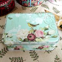 【hot】☾✶  Large Rectangular Cookies Tin With Lid Metal Chocolate Organizer