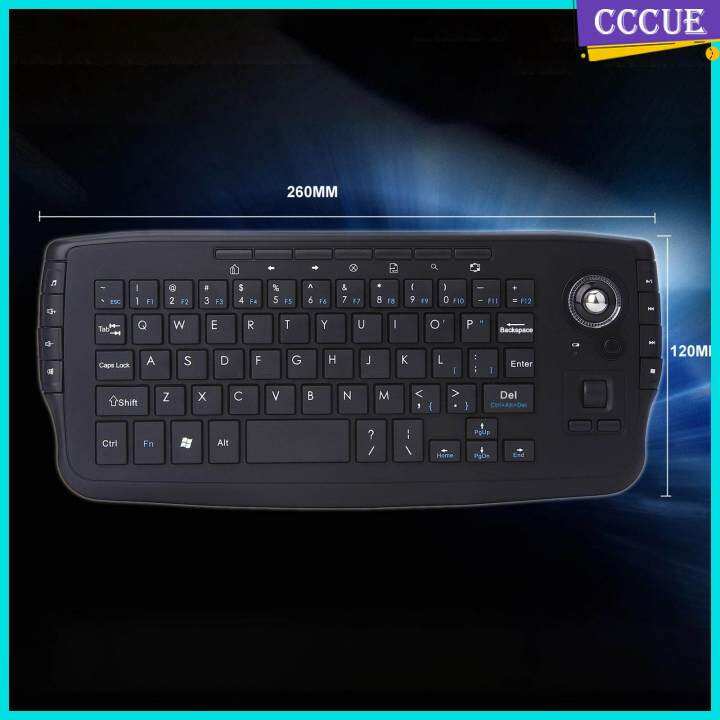 CCCUE Mini Keyboard and Trackball Mouse Combo 2.4GHz Scroll Wheel for