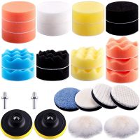 28 Pcs 3 Inch Polishing Pad Kit Foam Polishing Pad Car Bumper Polishing Machine Accessory Suitable for Drilling