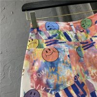 Super a Graffiti Personalized Printing Denim Skirt Summer 2022 New High Waist A- line Skirt Female Fashion