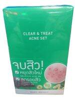 Baby Bright Clear &amp; Treat Acne Set เบบี้ ไบร์ท เคลียร์ แอนด์ ทรีทแอคเน่เซ็ท ( 1 กล่องx6ซอง)