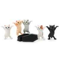 1 Set Lifted The Coffin Dancing Cat Pen Holders Mobile Phone Holder Model Ornaments