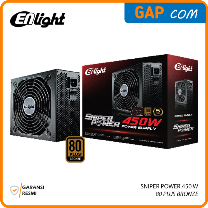 PSU 450W ENLIGHT SNIPER POWER 450 Watt 80 Plus Bronze Power Supply ...