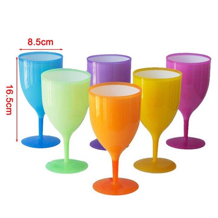 cw-6pcs-set-plastic-wine-glasses-cocktail-goblet-bar-drinking-colorful-set