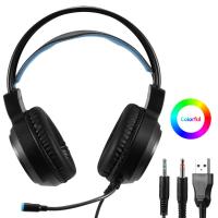 Gaming Headset 3 5Mm Wired Mobile Phone Stereo Sports Light Headphones