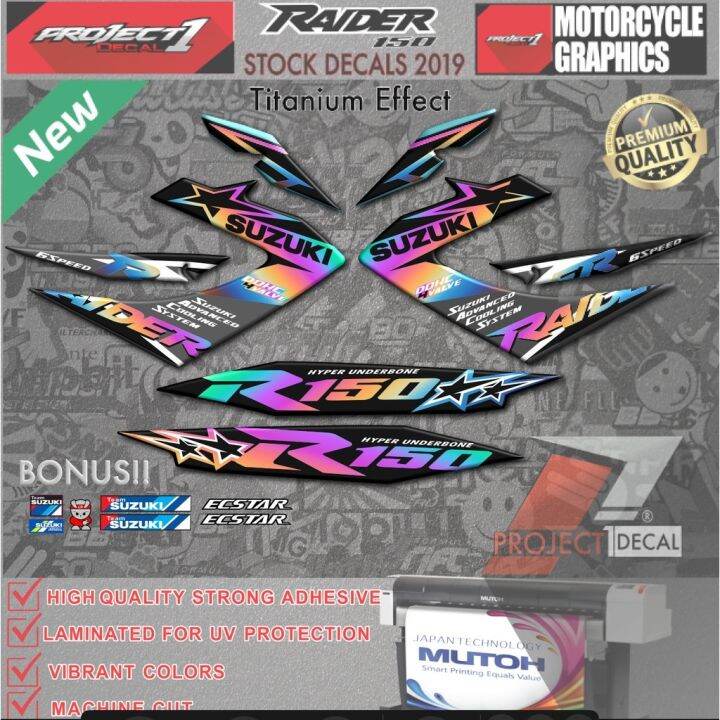 Raider 150 carb stock decals 2018/2019 release with freebies sticker ...