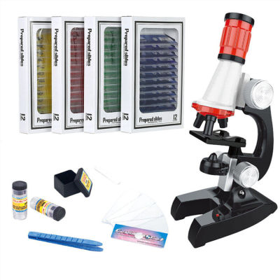 ชุดสไลด์พลาสติก เรื่องพืช,สัตว์,แมลง ครบชุด กล้องจุลทรรศน์สำหรับเด็กสายวิทย์ สเต็ม Microscope educational series with LED 100X 400X and 1200X เหมาะกับเด็กปฐมวัยขึ้นไป