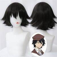 Ranpo สุนัขจรจัดคอสเพลย์เอโดะงะวะวิกวิกผมคอสเพลย์อะนิเมะคอสเพลย์วิกผมปลอมสีดำสั้น30ซม. จากธรรมชาติ