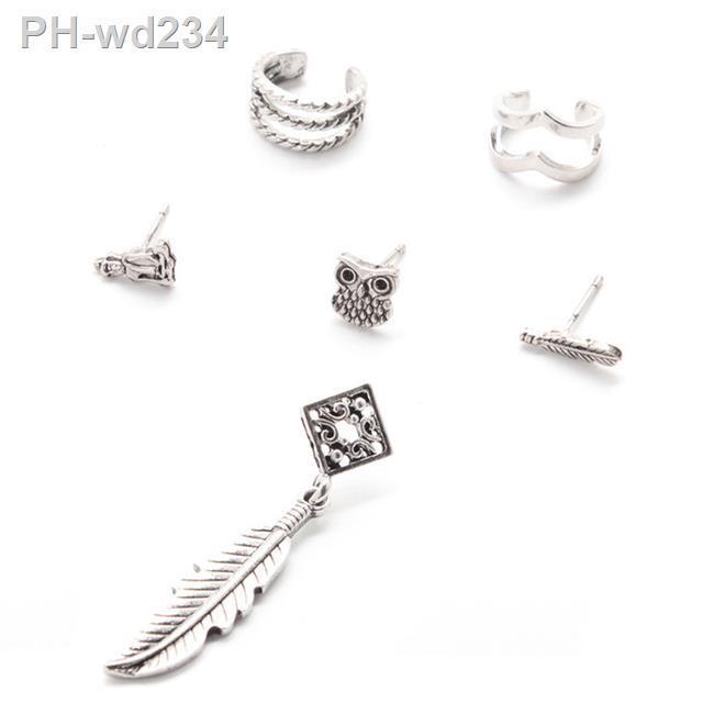 hot-sale-new-punk-style-earring-sets-ethnic-bohemia-ear-clip-stud-earrings-for-women-feather-leaf-owl-earrings-wholesale-2023