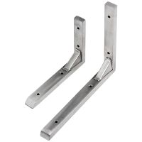 2Pcs Stainless Steel Shelf Support Brackets 6/8/10/12 Inch Microwave Oven Bookshelves Right Angle Shelf Brackets Wall Mounted