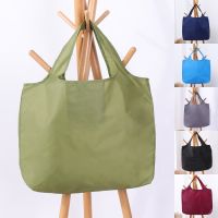 Portable Folding Shopping Bag Large Oxford Bags Thick Bag Foldable Waterproof Ripstop Shoulder Bag Handbag