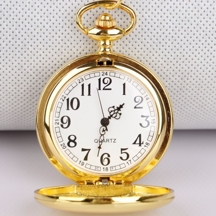 นาฬิกาพกควอตซ์สายโซ่นาฬิกาสเตนเลสสตีลเรียบแฟชั่นของขวัญขนาด37ซม-80ซม-มีจี้ห้อยแบบโรมัน