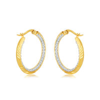 European And American Retro Titanium Steel C-shaped Earrings Gold-plated Light Luxury Zircon Earrings For Women