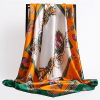 【CW】 Luxury Brand Fashion 90X90 Kerchief Scarves Printed Headscarf Wholesale chiffon hijab women foulard bandanna wrap shawl