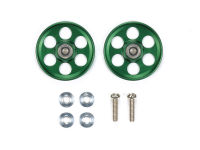 95607 TAMIYA Mini 4WD HG Lightweight 19mm Aluminum Ball-Race Rollers (Ringless/Green)