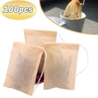 100Pcs/lot Disposable Teabags Biodegradable Paper Filter for Spice Herb Loose with Draw String Eco-Friendly