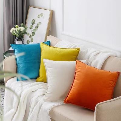 【SALES】 Square Morandi Sofa Living Room Pillow Cushion Velvet Goose Pure Color Simple Cover Without Core