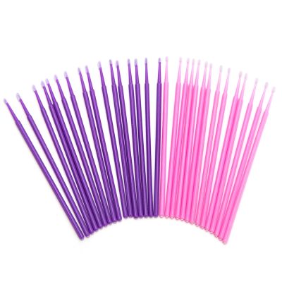 ۩▽☞ 100pcs/lot make up brush synthetic fiber One-Off Disposable Eyelash Brush Micro tip brush Clean cotton swab