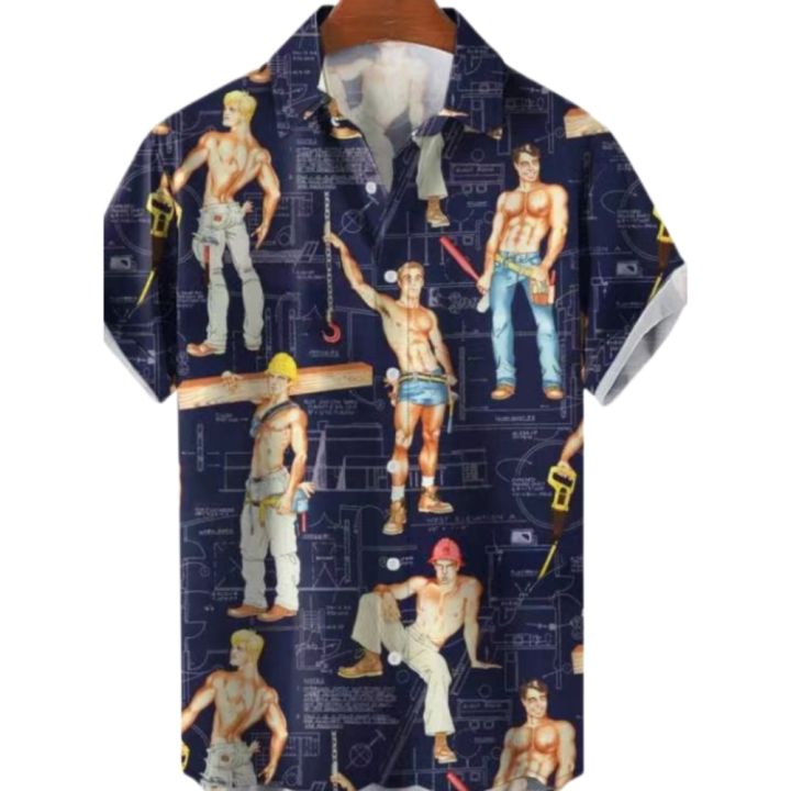 เสื้อฮาวายพิมพ์ลายสำหรับผู้ชาย-เสื้อ3d-เสื้อสตรีแฟชั่นแขนสั้นโอเวอร์ไซส์ลำลองเสื้อชายหาดกระดุมแถวเดียวเสื้อผ้าลายดอกไม้เขตร้อน