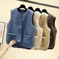 ஐ Woolen Thicken Waistcoats 2020 Fashion V Neck Loose Insert Vests WDC6181