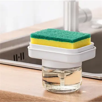 Japanese Style Kitchen Soap Dispenser And Sponge Holder Combo For  Dishwashing