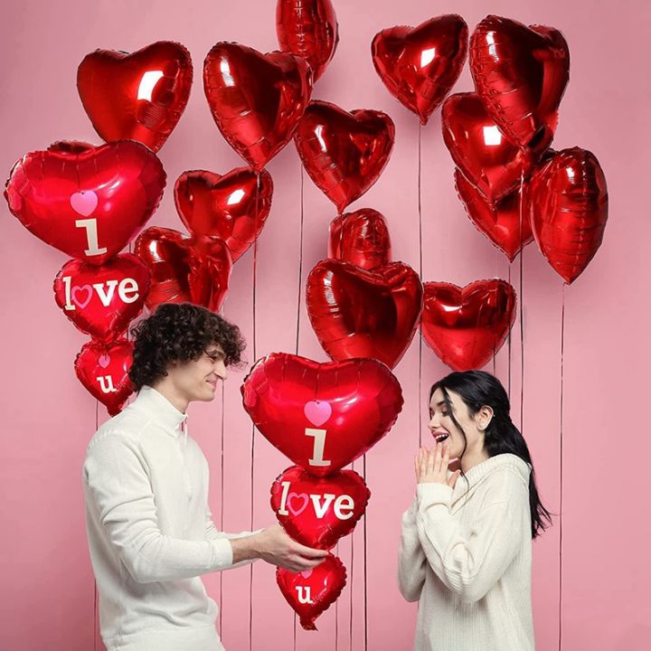 30-heart-foil-balloons-red-helium-balloons-18-inches-valentines-day-romantic-decoration-set-decoration