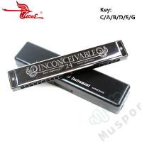 SWANฮาร์โมนิก้าTremolo C/A/B/D/E/F/G/#/C #/D #/F #/G # Key 24หลุมเงินHarpหีบเพลงปากเครื่องดนตรีชนิดเป่ากับกรณี