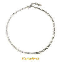 Kemstone สร้อยคอ Zirconia แผ่นเงินแฟชั่นสำหรับผู้หญิงเครื่องประดับ