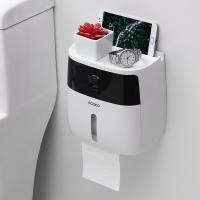 ﹉ↂ✢ Multi-Function Toilet Paper Holder Wall Mounted Paper Tissue Dispenser Plastic Convenience Bath Toilet Paper Holder