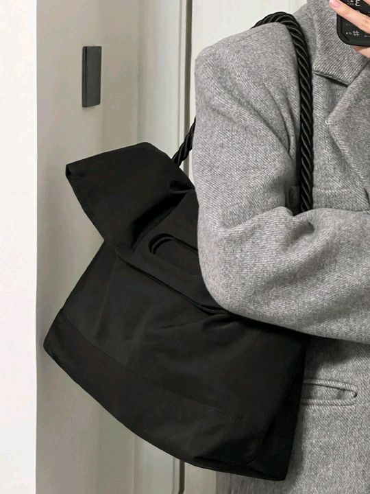 hot-canvas-women-s-casual-tote-bag-r-art-crossbody-bags-for-women-corduroy-zipper-shoulder-handbags-luxury-designer-black-bag