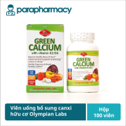 Viên uống bổ sung canxi hữu cơ Olympian Labs Green Calcium 100 viên