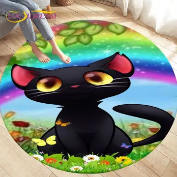 3D Cartoon Cute Cat Area Rug,Carpet Rug for Living Room