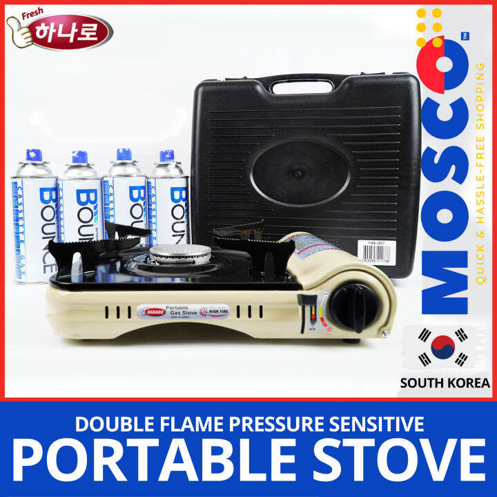 HANARO PORTABLE GAS STOVE MADE IN KOREA DUAL SAFETY DEVICE FOR CAMPING OR SAMGYUPSAL AT