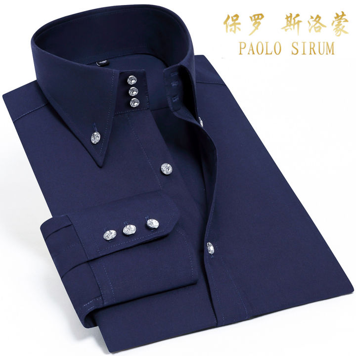 casual-silk-cotton-shirt-for-men-long-sleeve-non-iron-button-down-slim-fit-luxury-wedding-business-party-blouse