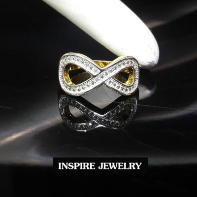 Inspire Jewelry ,แหวนรูป infinity ประดับด้วยเพชรCZ  ตัวเรือนหุ้มทองแท้ 24K