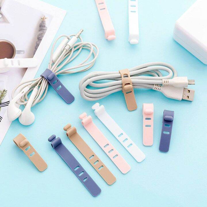 OPBWQH Storage Organizer Flexible Management Clips Cord Fixer Earphone ...