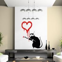 Banksy Graffiti Love Rat Wall Sticker. Wall Stickers For Kdis Rooms Wall Decals Vinyl Stickers Home Decor