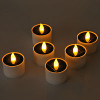 6pcs Solar Flameless LED Candles Flickering Tea Lights Outdoor Garden Solar Candles Light Romantic Wedding Party Decor