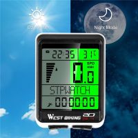 WEST BIKING Mountain Road Bike Wireless Code Meter Large Screen Multi-function Interface Waterproof Speedometer Speedometer Bike Basikal MTB METER Computer Waterproof Wired LCD Computer Speedometer Odometer Stopwatch Ready Stock