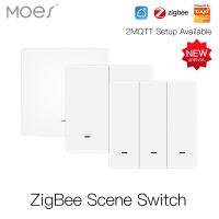 MOES Tuya ZigBee Wireless 9 Scene Switch Push Button Battery Powered Transmitter Smart Life App Automation 1/2/3 Gang Shoes Accessories