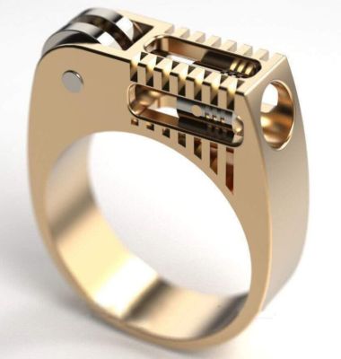 แหวนสองสีทองประดับอัญมณีข้ามพรมแดนรูปแบบเรียบง่ายแหวนแฟชั่นบรรยากาศผู้ผลิต