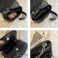 Designer Solid Color Leather Chain Shoulder Bags for Women 2021 New Fashion Handbag High Quality Crossbody Small Square Bag