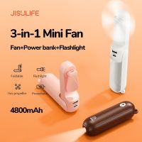 JISULIFE พัดลมมือถือขนาดเล็ก3 In 1,พัดลมพกพา Usb พัดลมพกพาพร้อมฟังก์ชั่นชาร์จโทรศัพท์มือถือและไฟฉายพัดลมขนาดเล็กพัดลมชาร์จไฟได้สำหรับ Wowen เด็กเดินทางสำนักงานกลางแจ้ง