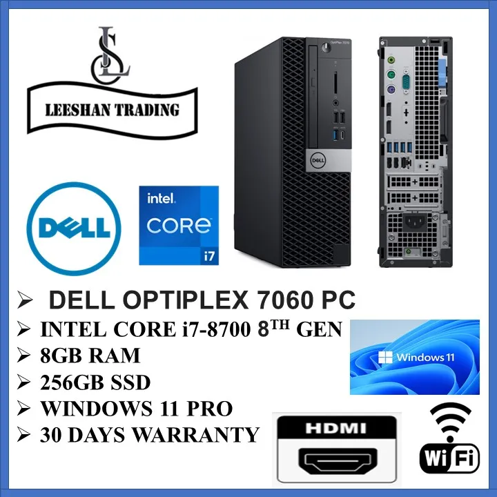 Next Day Deliver New Arrival Refurbished Dell Optiplex 7060 Sff Pc I7 8700 8th Gen 6 Core 8gb Ram 256gb Ssd Genuine Win 11 Pro Free Wifi Dp To Hdmi Lazada Singapore