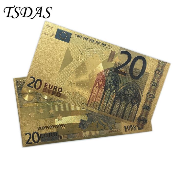 ธนบัตรทองคำบริสุทธิ์20ยูโร24k-สีสันสดใสสะสมนวัตกรรมเงินยูโรสำหรับเป็นของขวัญ