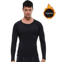 Mens Compression Long Sleeves Top Male Plush Skin-tight Garment Warm Sportswear Running T Shirt Fitness Men Tight