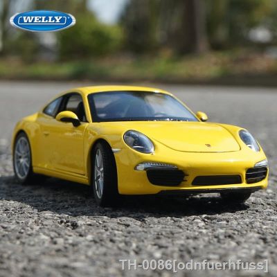 ✌♗ WELLY-Porsche 911 S Modelo de carro esportivo Diecasts Brinquedo De Metal Carro Corrida Coleção Simulação Presente Infantil 1:24