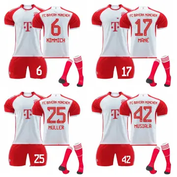 Fc Bayern Munich Kids Football Kit Football Jersey Training T-Shirt Kit  21/22 - Lewandowski/Sane/Muller