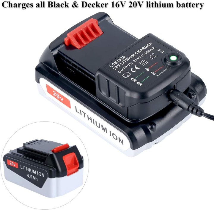 LCS1620 20V Lithium Battery Charger For BLACK and DECKER LBXR20