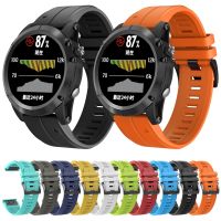 （Bar watchband）SmartStrap ForFenix 7 7X 6X 65 5X Plus 3 3HR 945 Epix ซิลิโคนอ่อน22 26มม.QuickFit สายรัดข้อมือสร้อยข้อมือ